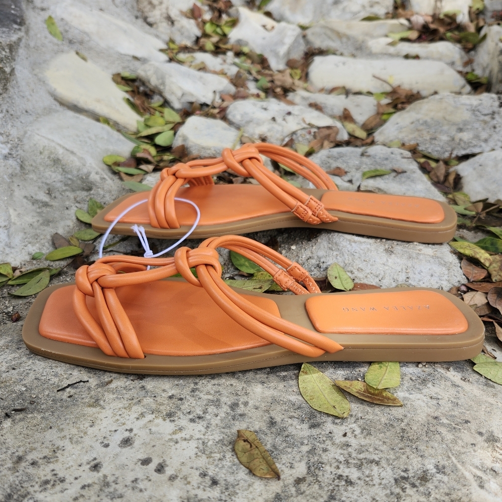 Azalea Wang Orange Women's Sandals Size 8 - Picture 2 of 4